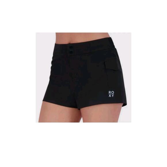 Roxy Women's Athletic Style Cargo Shorts, Black, M - Picture 1 of 3